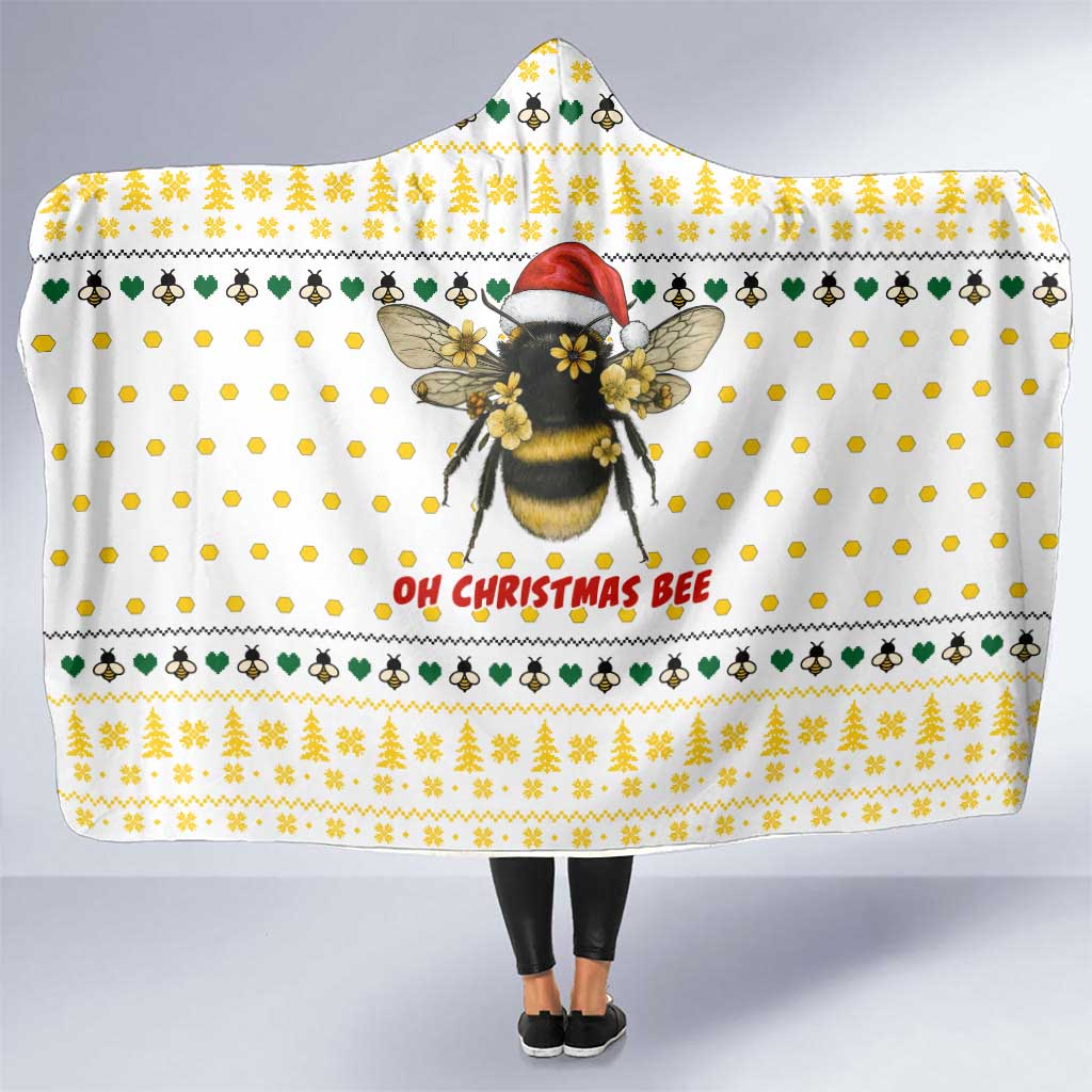 Oh Christmas Bee Bee Christmas Hooded Blanket Xmas Holiday Patterns - Wonder Print Shop