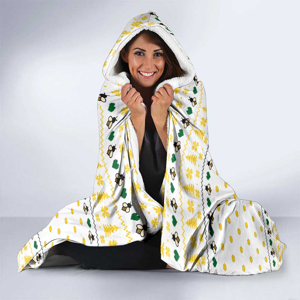 Oh Christmas Bee Bee Christmas Hooded Blanket Xmas Holiday Patterns - Wonder Print Shop