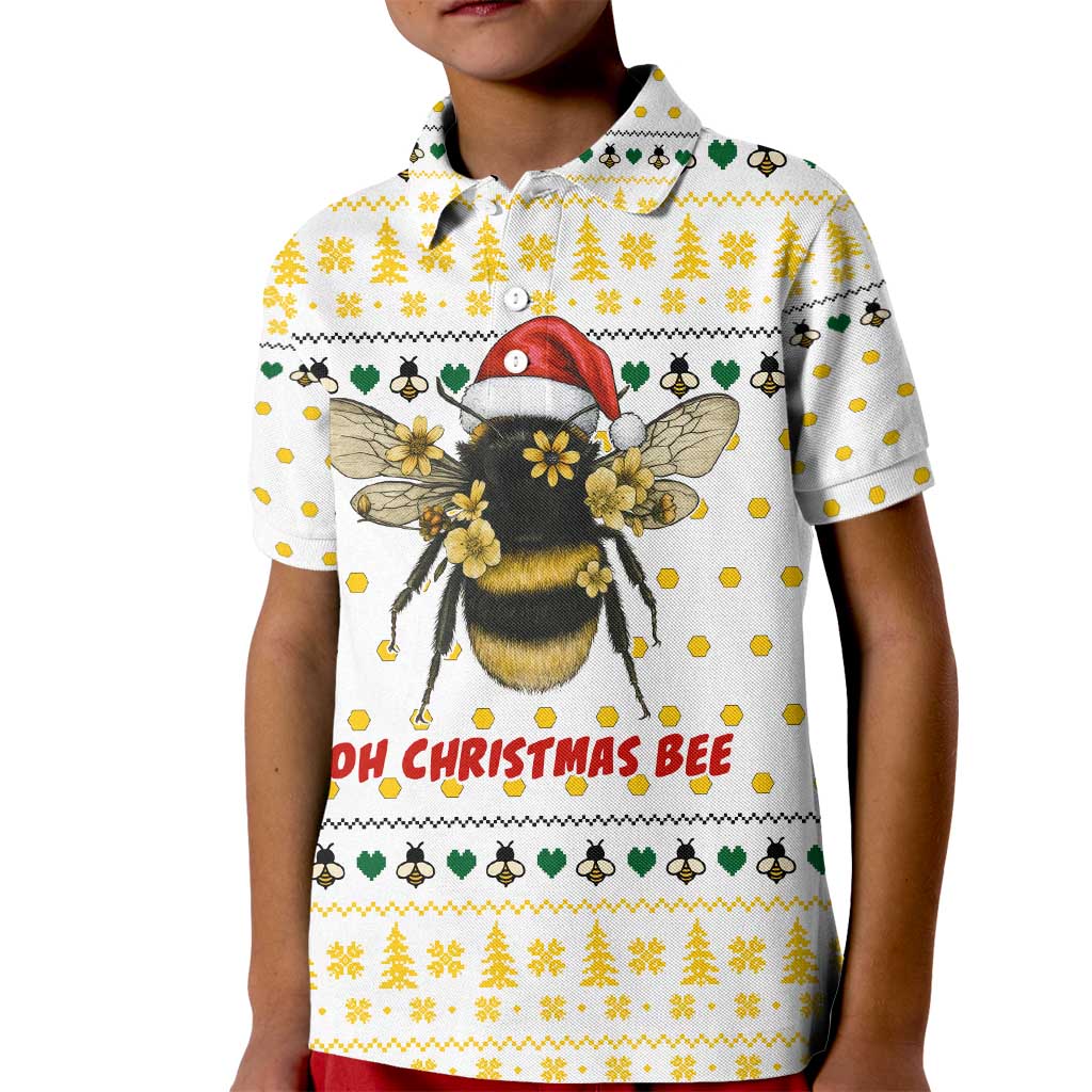 Oh Christmas Bee Bee Christmas Kid Polo Shirt Xmas Holiday Patterns - Wonder Print Shop