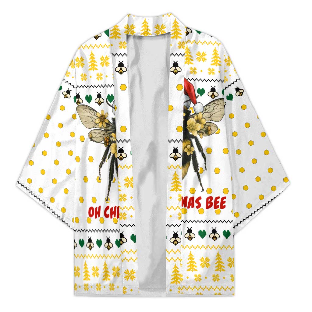Oh Christmas Bee Bee Christmas Kimono Xmas Holiday Patterns - Wonder Print Shop