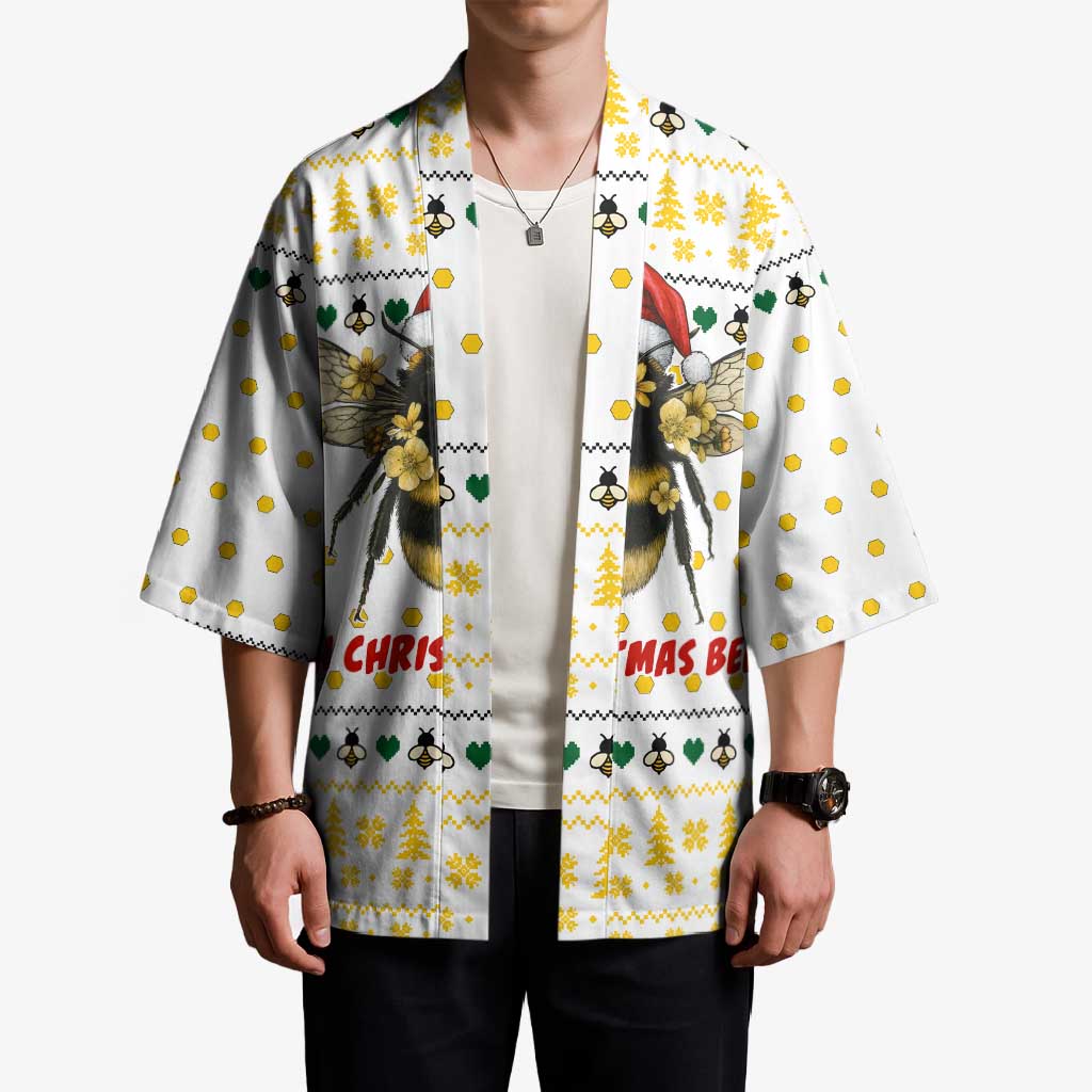 Oh Christmas Bee Bee Christmas Kimono Xmas Holiday Patterns - Wonder Print Shop