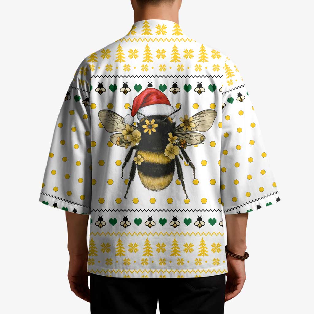 Oh Christmas Bee Bee Christmas Kimono Xmas Holiday Patterns - Wonder Print Shop
