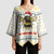 Oh Christmas Bee Bee Christmas Kimono Sleeve Blouse Xmas Holiday Patterns - Wonder Print Shop