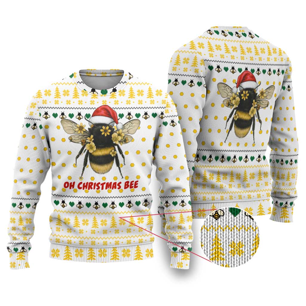 Oh Christmas Bee Bee Christmas Ugly Christmas Sweater Xmas Holiday Patterns - Wonder Print Shop