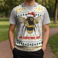 Oh Christmas Bee Bee Christmas Knitted V-Neck Vest Xmas Holiday Patterns - Wonder Print Shop
