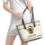 Oh Christmas Bee Bee Christmas Leather Tote Bag Xmas Holiday Patterns - Wonder Print Shop