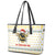 Oh Christmas Bee Bee Christmas Leather Tote Bag Xmas Holiday Patterns - Wonder Print Shop