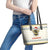 Oh Christmas Bee Bee Christmas Leather Tote Bag Xmas Holiday Patterns - Wonder Print Shop