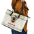 Oh Christmas Bee Bee Christmas Leather Tote Bag Xmas Holiday Patterns - Wonder Print Shop