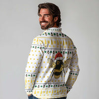 Oh Christmas Bee Bee Christmas Long Sleeve Polo Shirt Xmas Holiday Patterns - Wonder Print Shop