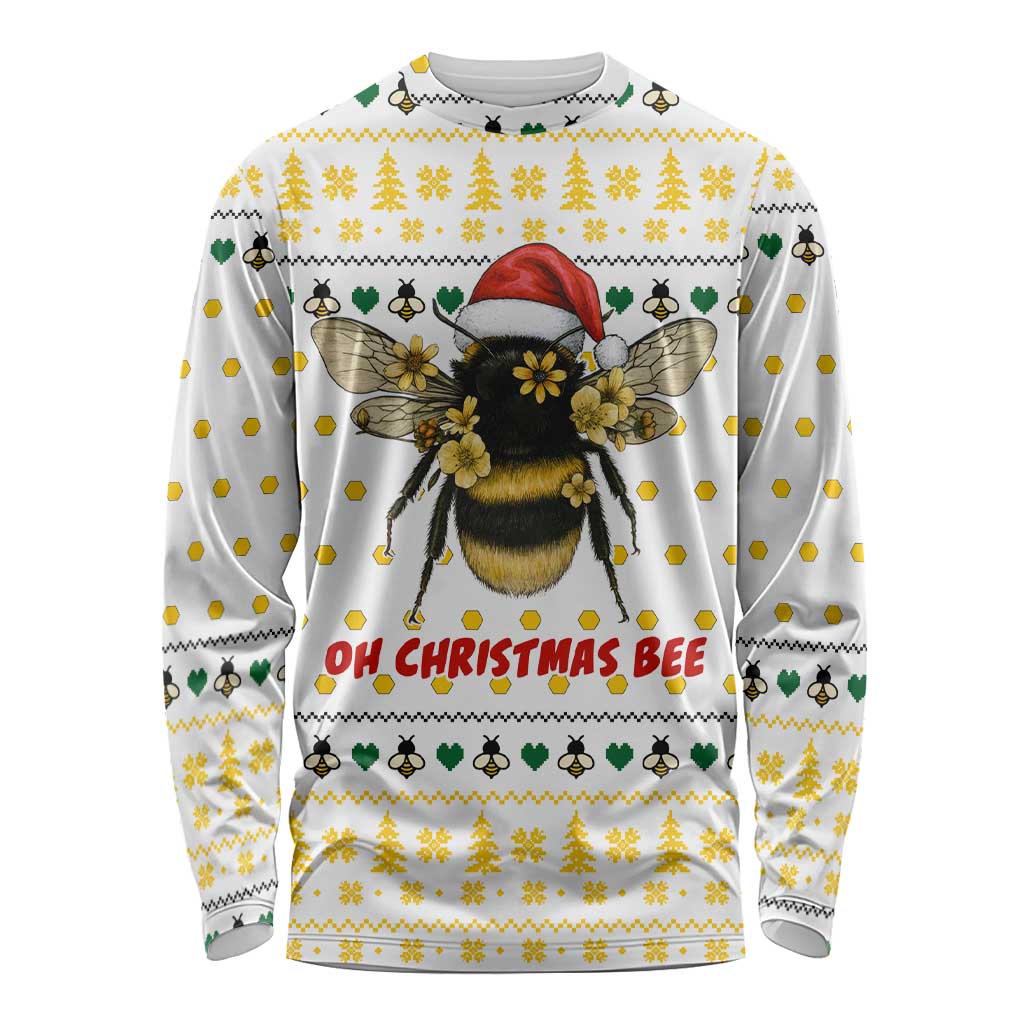 Oh Christmas Bee Bee Christmas Long Sleeve Shirt Xmas Holiday Patterns - Wonder Print Shop