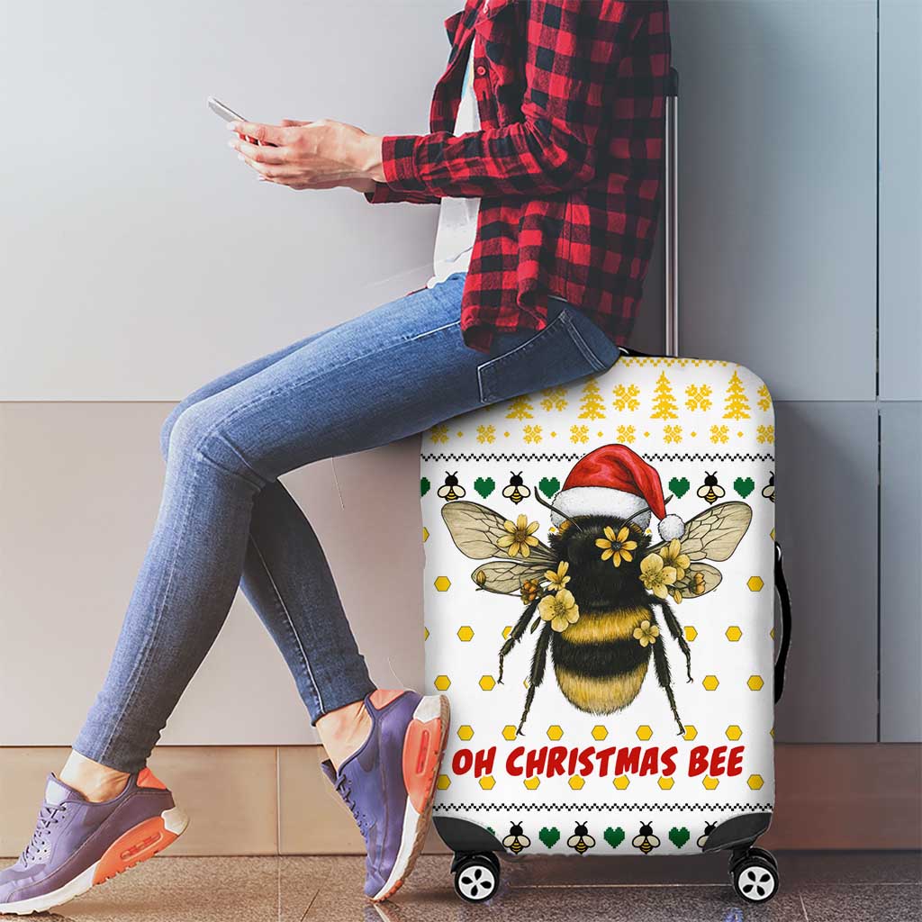 Oh Christmas Bee Bee Christmas Luggage Cover Xmas Holiday Patterns - Wonder Print Shop