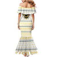 Oh Christmas Bee Bee Christmas Mermaid Dress Xmas Holiday Patterns - Wonder Print Shop