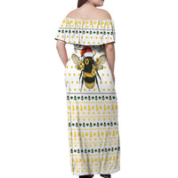 Oh Christmas Bee Bee Christmas Off Shoulder Maxi Dress Xmas Holiday Patterns - Wonder Print Shop
