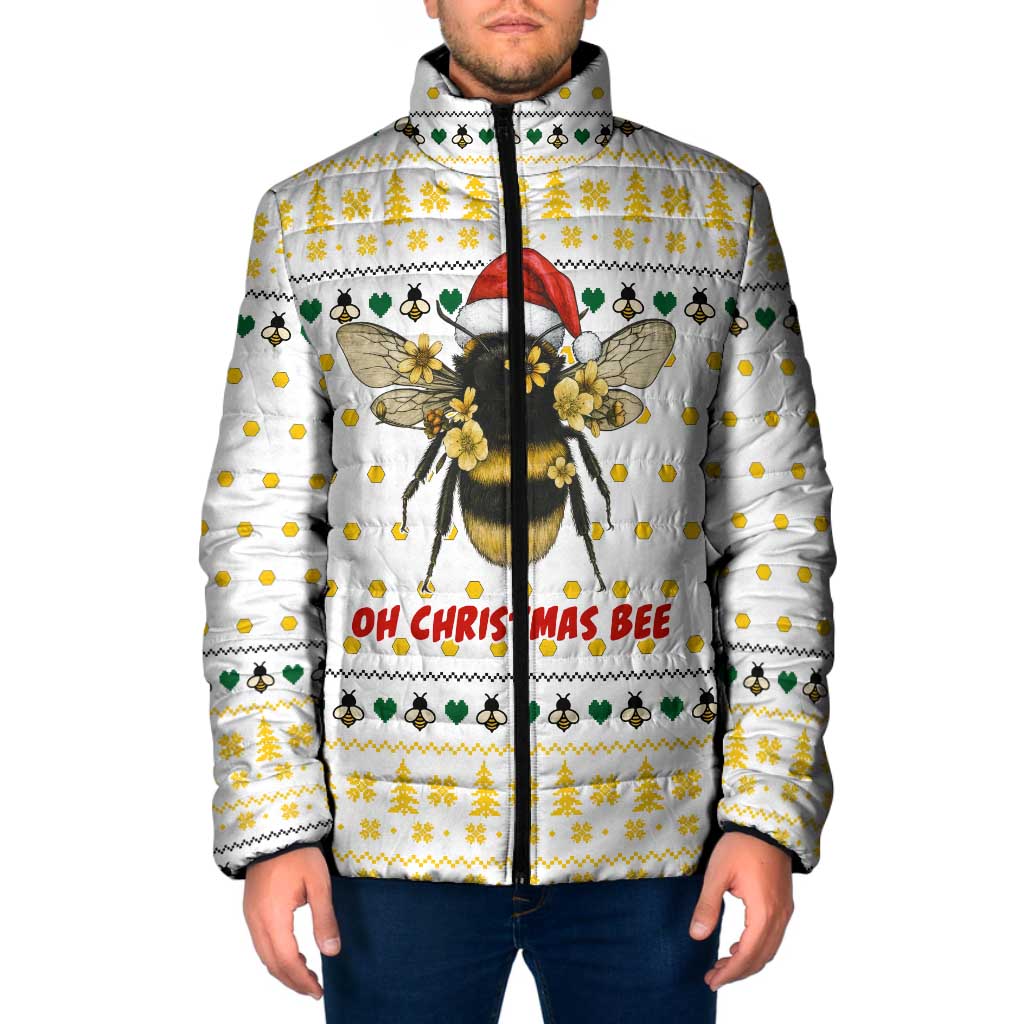 Oh Christmas Bee Bee Christmas Padded Jacket Xmas Holiday Patterns - Wonder Print Shop