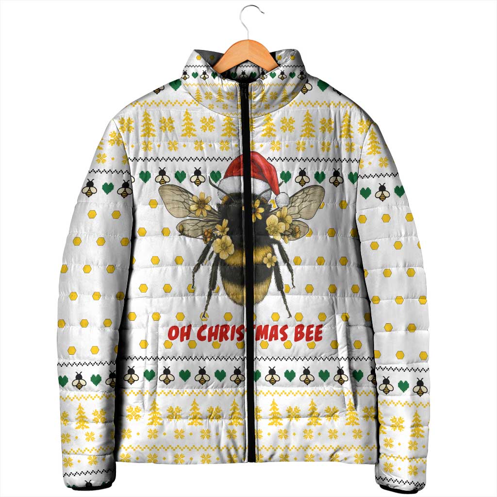 Oh Christmas Bee Bee Christmas Padded Jacket Xmas Holiday Patterns - Wonder Print Shop