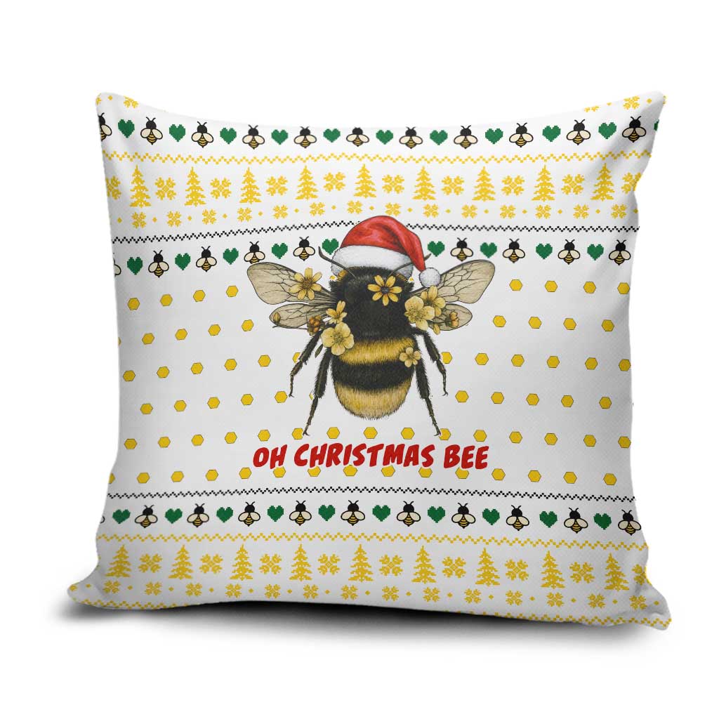 Oh Christmas Bee Bee Christmas Pillow Cover Xmas Holiday Patterns - Wonder Print Shop