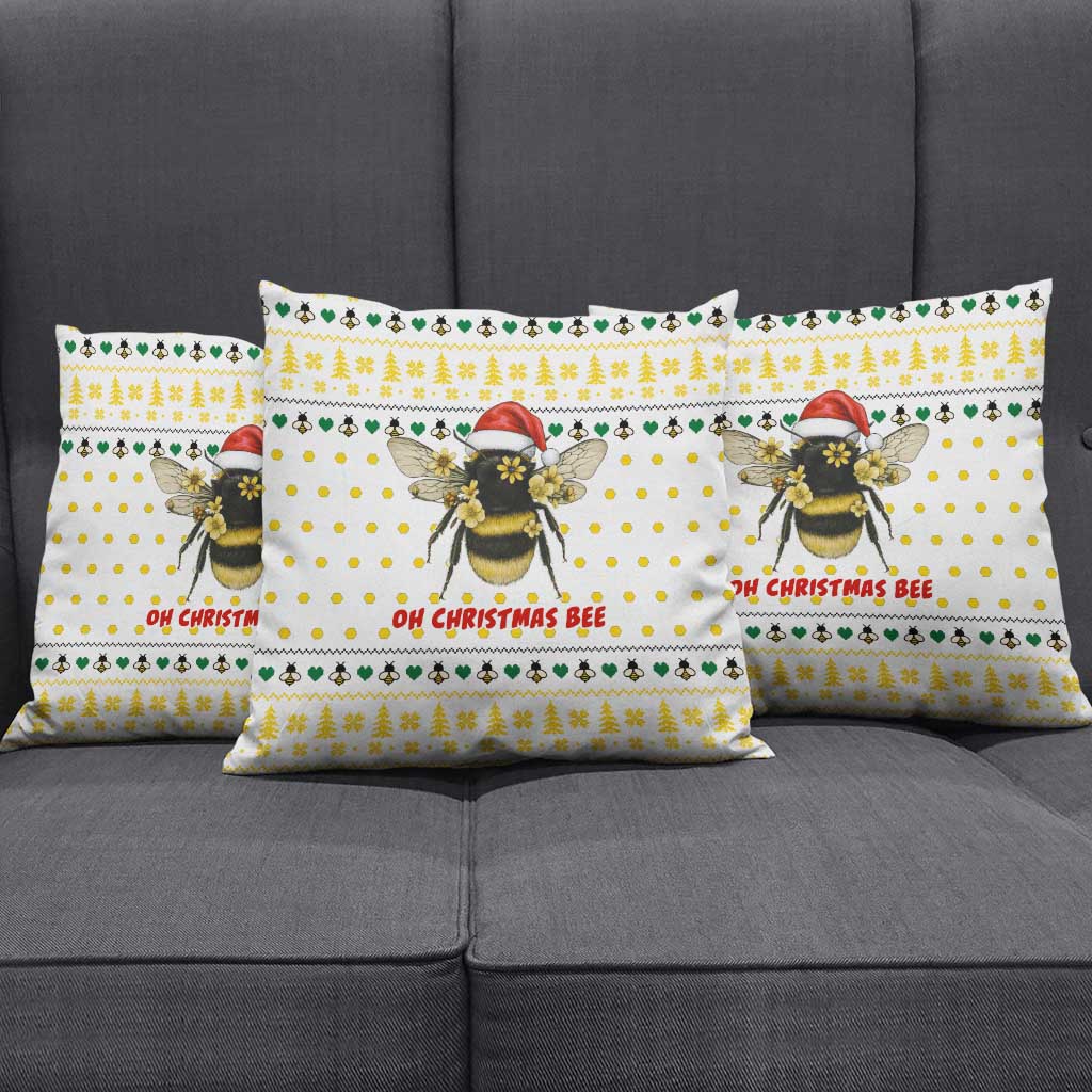 Oh Christmas Bee Bee Christmas Pillow Cover Xmas Holiday Patterns - Wonder Print Shop