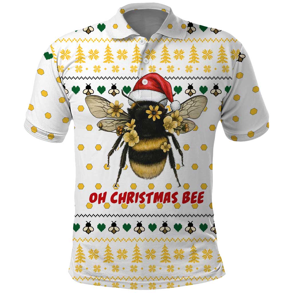 Oh Christmas Bee Bee Christmas Polo Shirt Xmas Holiday Patterns - Wonder Print Shop