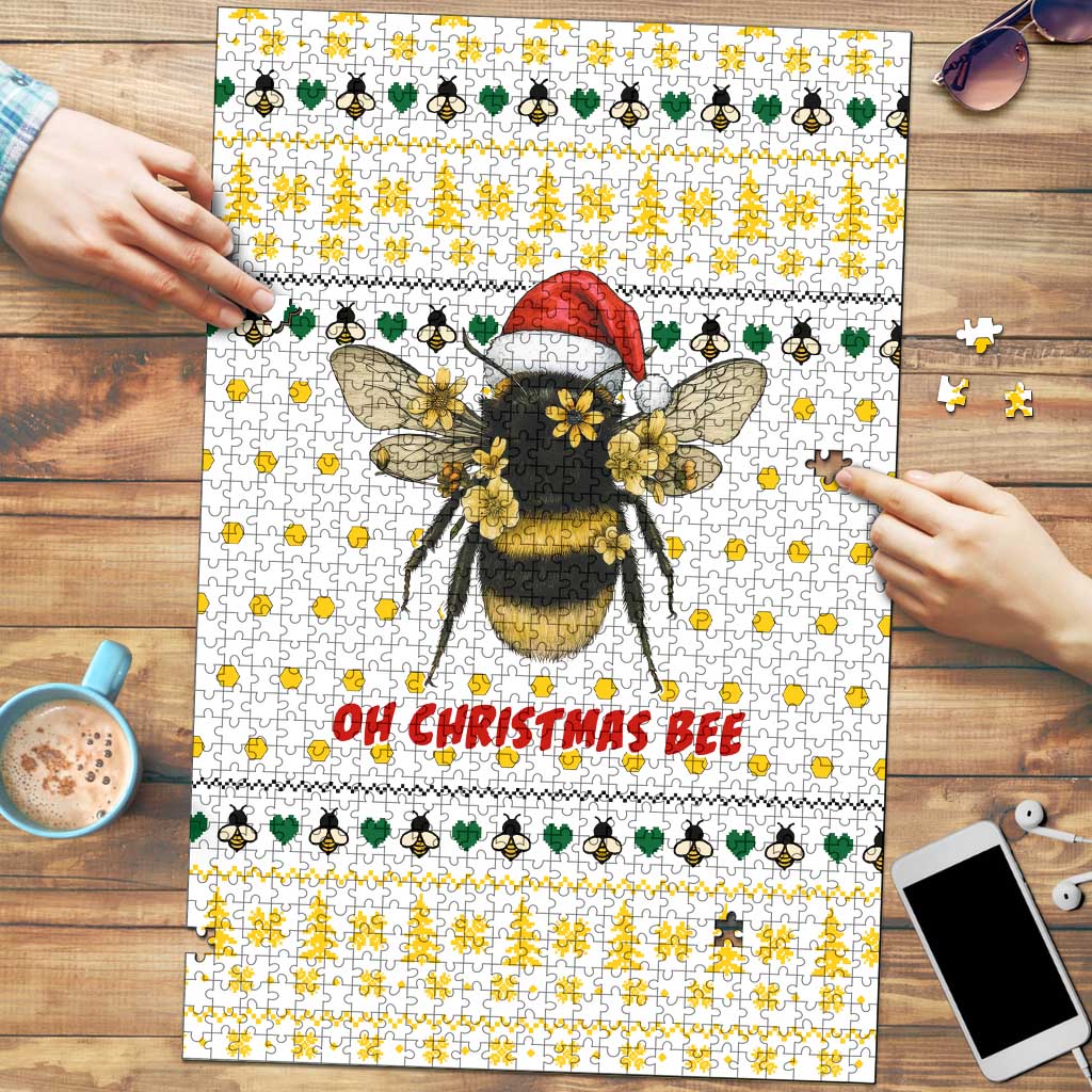 Oh Christmas Bee Bee Christmas Puzzle Xmas Holiday Patterns - Wonder Print Shop