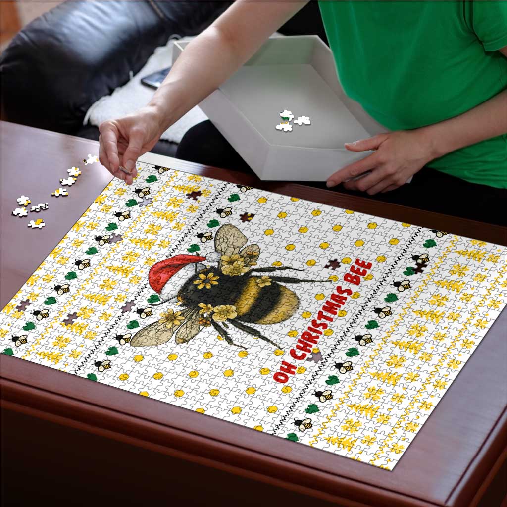 Oh Christmas Bee Bee Christmas Puzzle Xmas Holiday Patterns - Wonder Print Shop