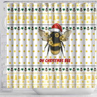 Oh Christmas Bee Bee Christmas Shower Curtain Xmas Holiday Patterns - Wonder Print Shop