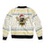 Oh Christmas Bee Bee Christmas Sleeve Zip Bomber Jacket Xmas Holiday Patterns - Wonder Print Shop