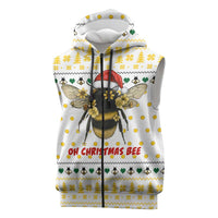 Oh Christmas Bee Bee Christmas Sleeveless Zip Hoodie Xmas Holiday Patterns - Wonder Print Shop