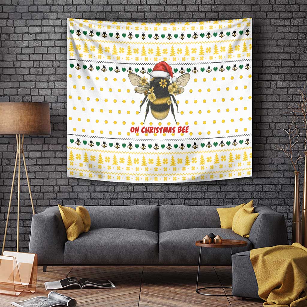 Oh Christmas Bee Bee Christmas Tapestry Xmas Holiday Patterns - Wonder Print Shop
