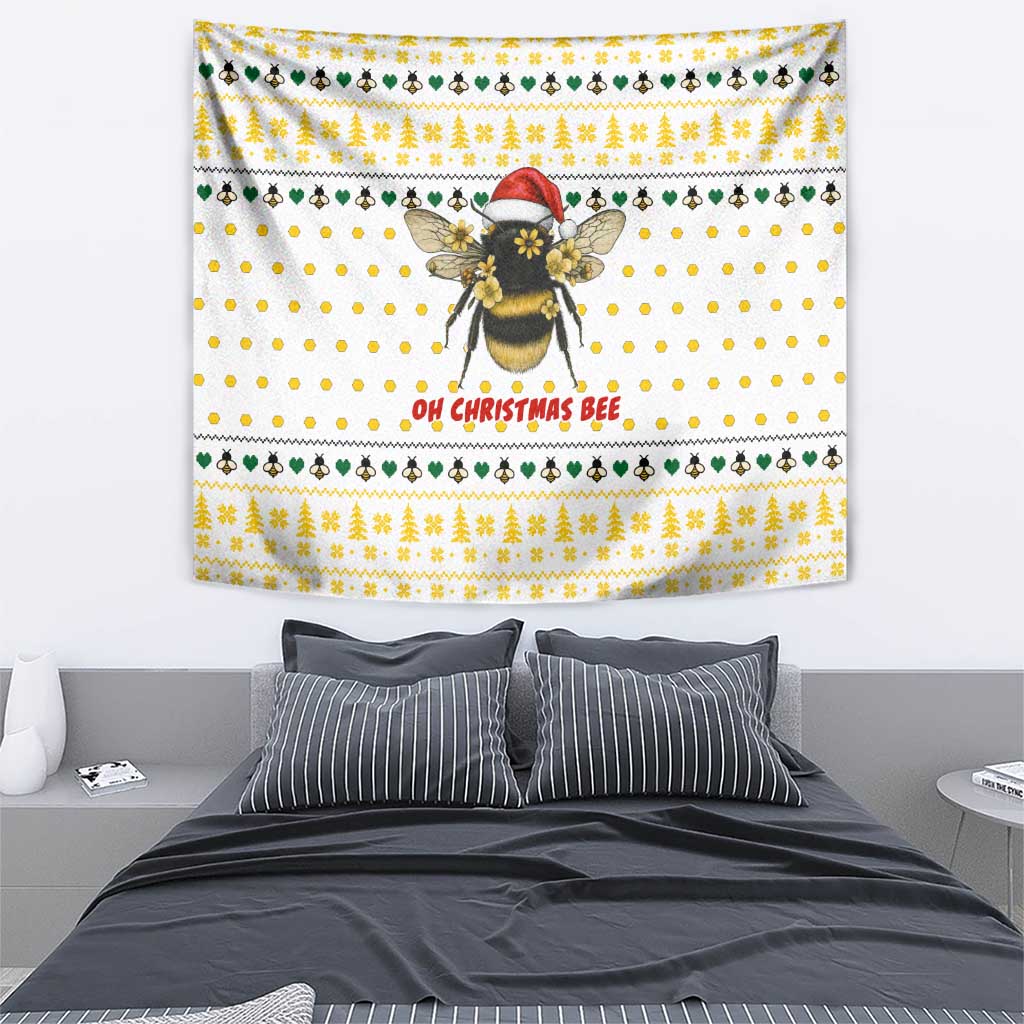 Oh Christmas Bee Bee Christmas Tapestry Xmas Holiday Patterns - Wonder Print Shop