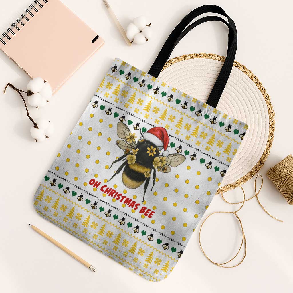 Oh Christmas Bee Bee Christmas Tote Bag Xmas Holiday Patterns - Wonder Print Shop