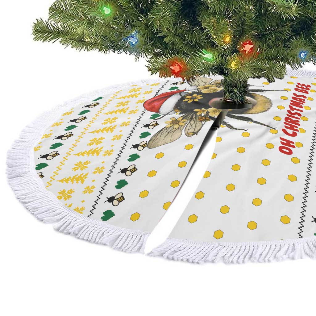 Oh Christmas Bee Bee Christmas Tree Skirt Xmas Holiday Patterns - Wonder Print Shop