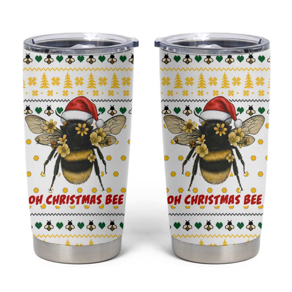 Oh Christmas Bee Bee Christmas Tumbler Cup Xmas Holiday Patterns - Wonder Print Shop