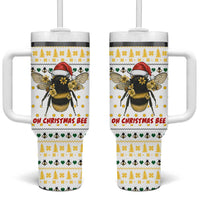 Oh Christmas Bee Bee Christmas Tumbler With Handle Xmas Holiday Patterns - Wonder Print Shop