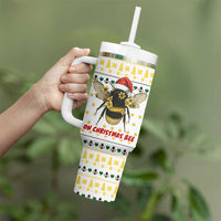 Oh Christmas Bee Bee Christmas Tumbler With Handle Xmas Holiday Patterns - Wonder Print Shop