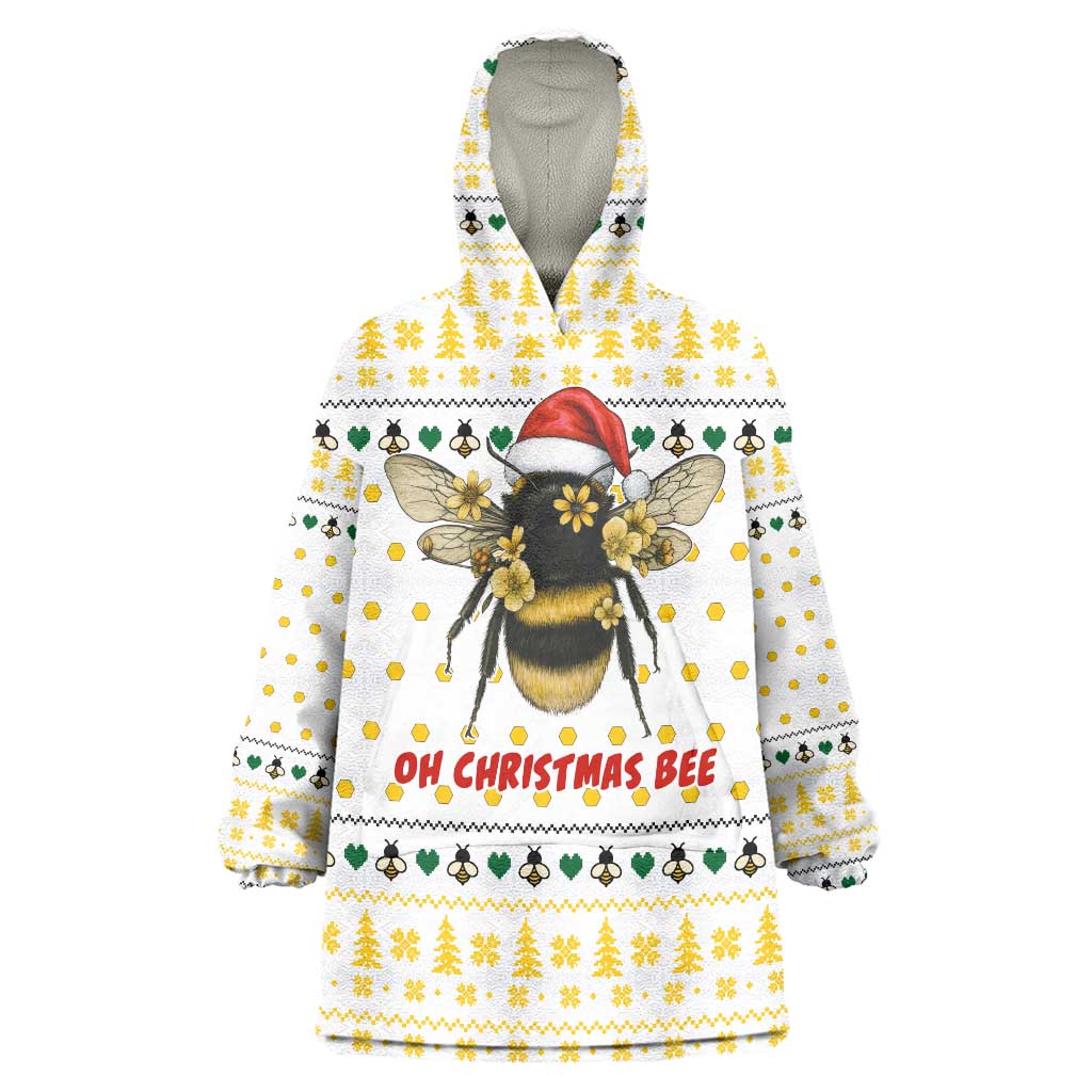 Oh Christmas Bee Bee Christmas Wearable Blanket Hoodie Xmas Holiday Patterns - Wonder Print Shop