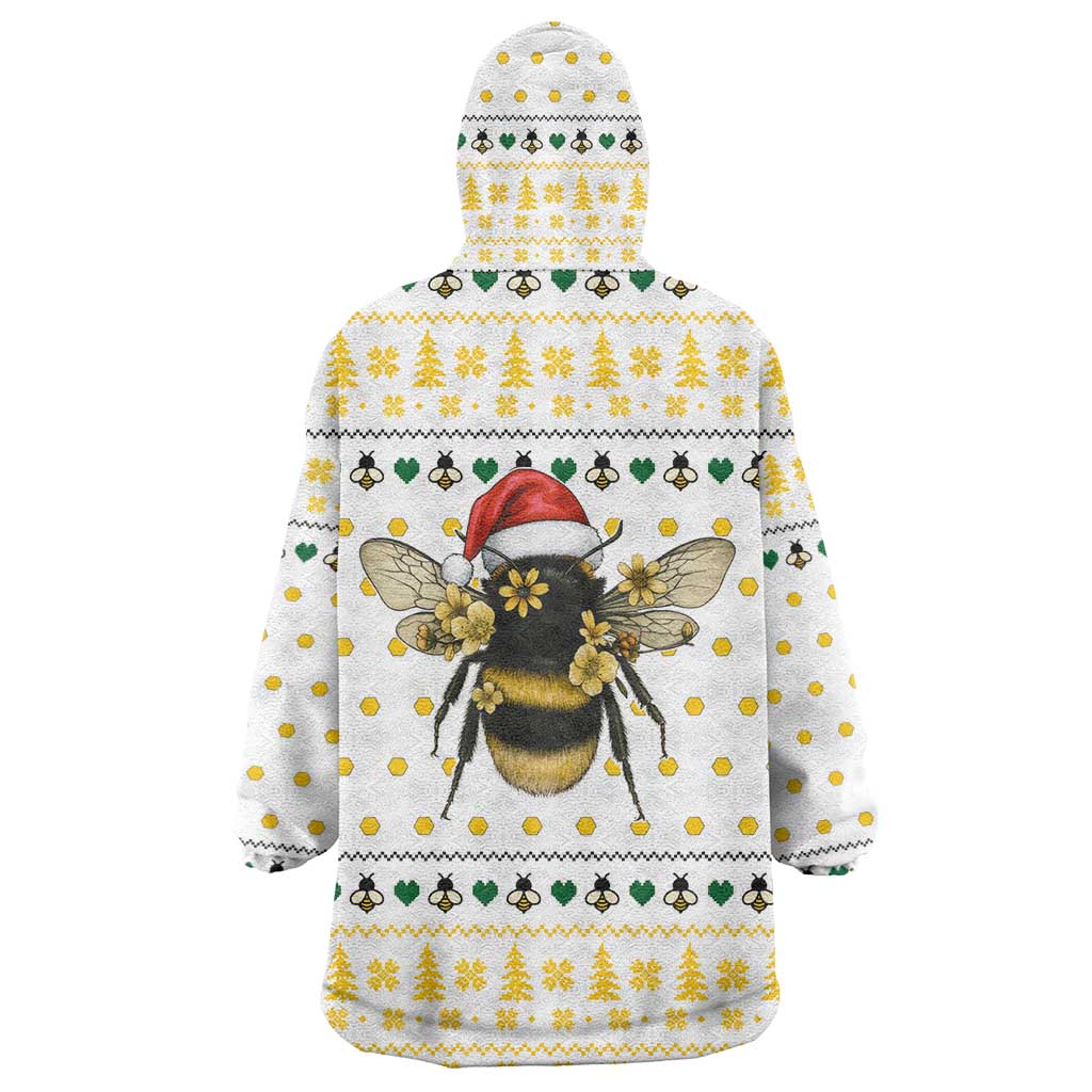 Oh Christmas Bee Bee Christmas Wearable Blanket Hoodie Xmas Holiday Patterns - Wonder Print Shop