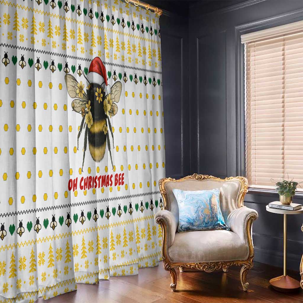 Oh Christmas Bee Bee Christmas Window Curtain Xmas Holiday Patterns - Wonder Print Shop