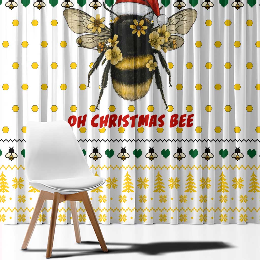 Oh Christmas Bee Bee Christmas Window Curtain Xmas Holiday Patterns - Wonder Print Shop