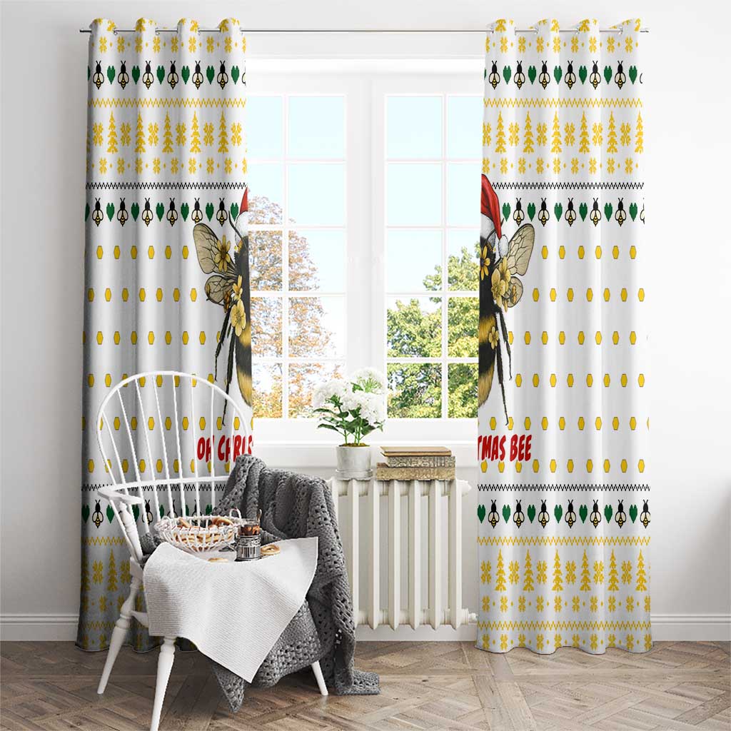 Oh Christmas Bee Bee Christmas Window Curtain Xmas Holiday Patterns - Wonder Print Shop
