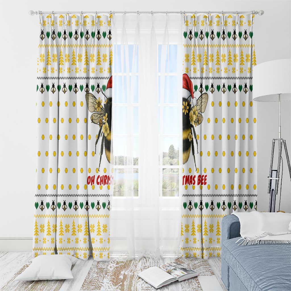 Oh Christmas Bee Bee Christmas Window Curtain Xmas Holiday Patterns - Wonder Print Shop