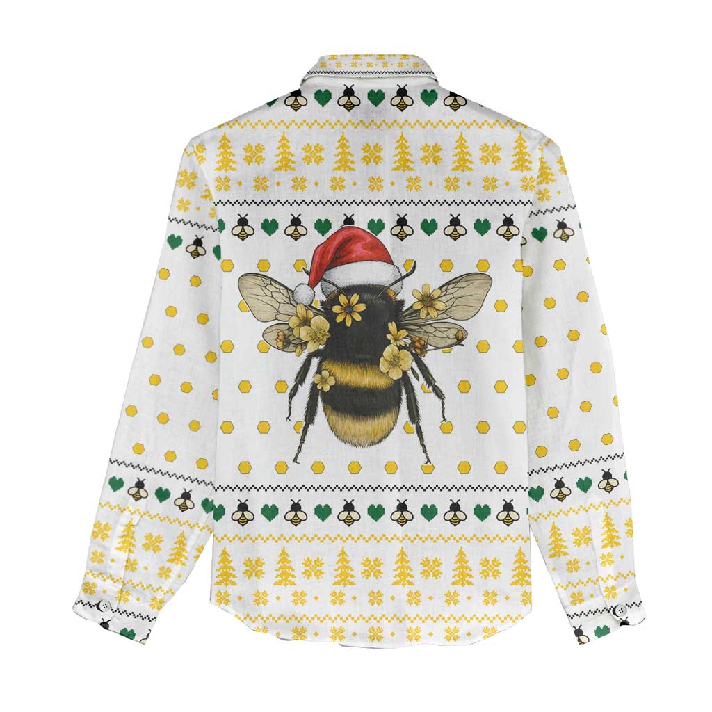 Oh Christmas Bee Bee Christmas Women Casual Shirt Xmas Holiday Patterns - Wonder Print Shop
