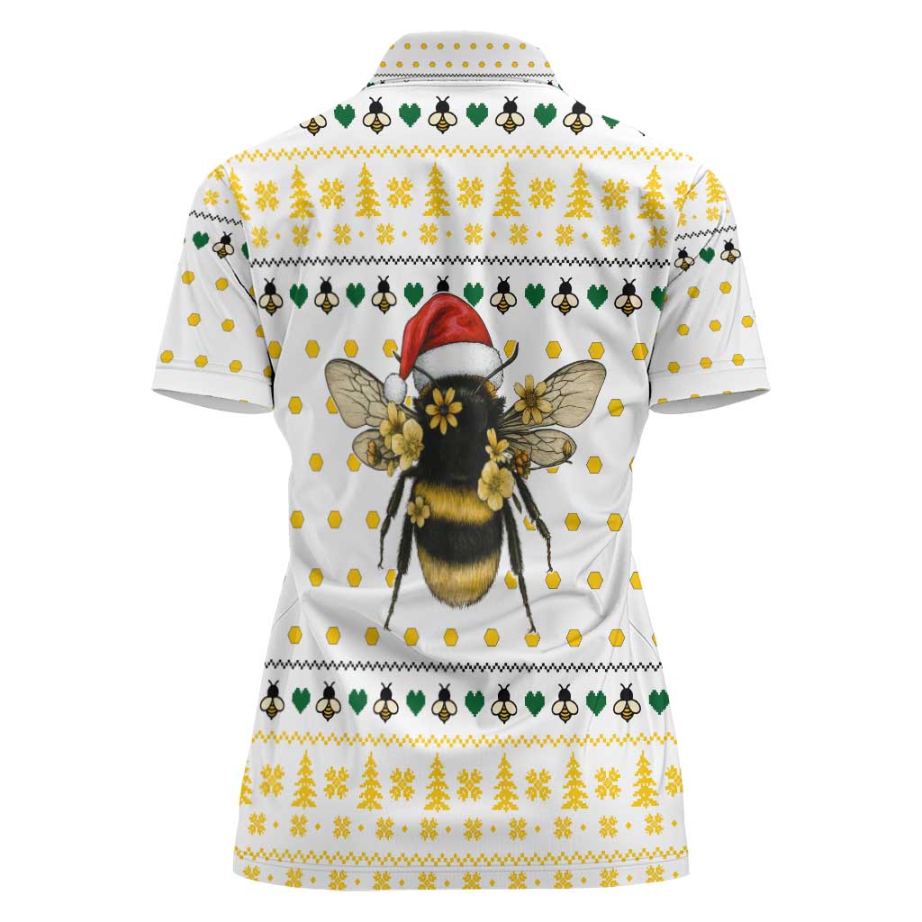 Oh Christmas Bee Bee Christmas Women Polo Shirt Xmas Holiday Patterns - Wonder Print Shop