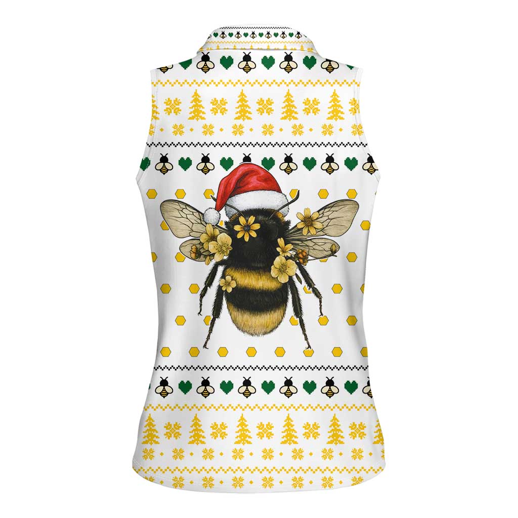 Oh Christmas Bee Bee Christmas Women Sleeveless Polo Shirt Xmas Holiday Patterns - Wonder Print Shop