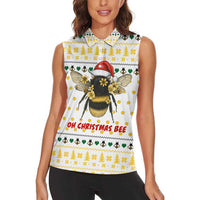 Oh Christmas Bee Bee Christmas Women Sleeveless Polo Shirt Xmas Holiday Patterns - Wonder Print Shop