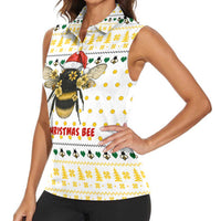 Oh Christmas Bee Bee Christmas Women Sleeveless Polo Shirt Xmas Holiday Patterns - Wonder Print Shop