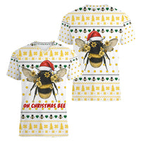 Oh Christmas Bee Bee Christmas Women V-Neck T-Shirt Xmas Holiday Patterns - Wonder Print Shop