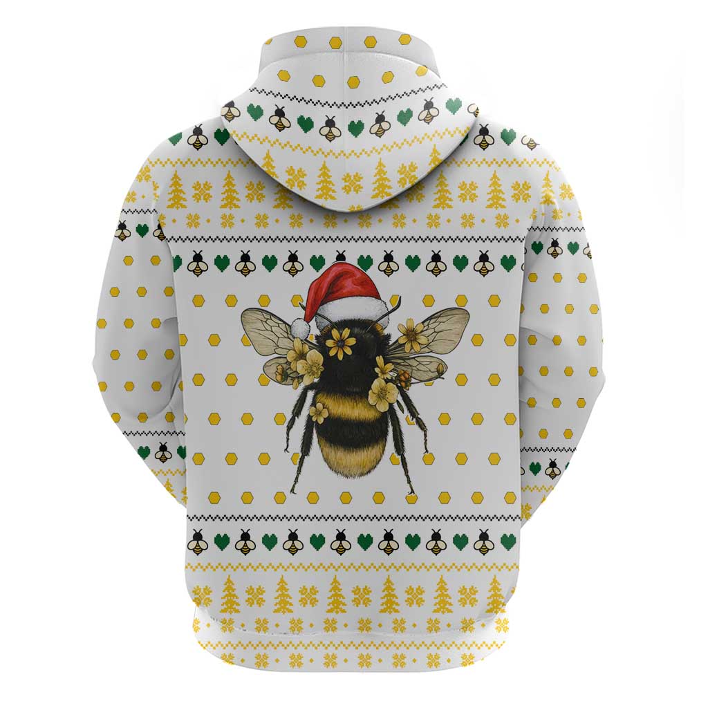 Oh Christmas Bee Bee Christmas Zip Hoodie Xmas Holiday Patterns - Wonder Print Shop