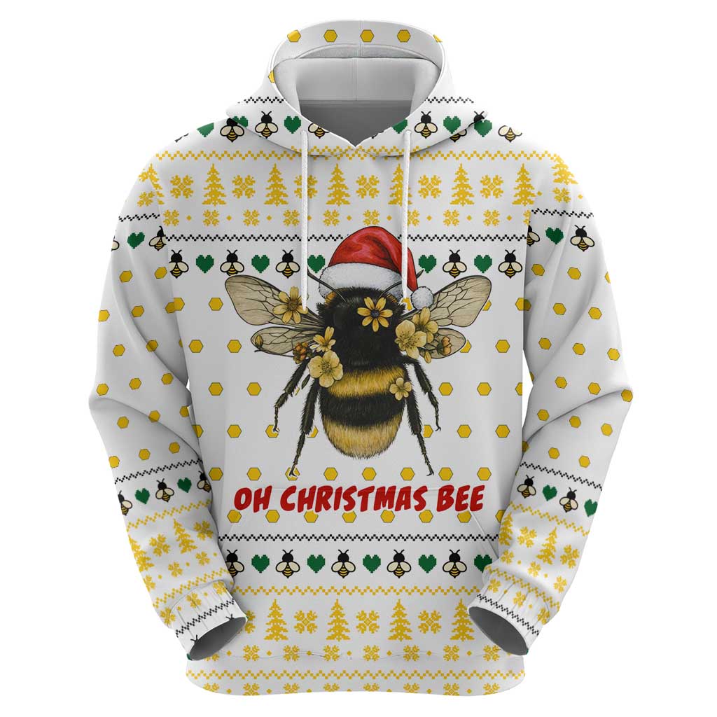Oh Christmas Bee Bee Christmas Zip Hoodie Xmas Holiday Patterns - Wonder Print Shop