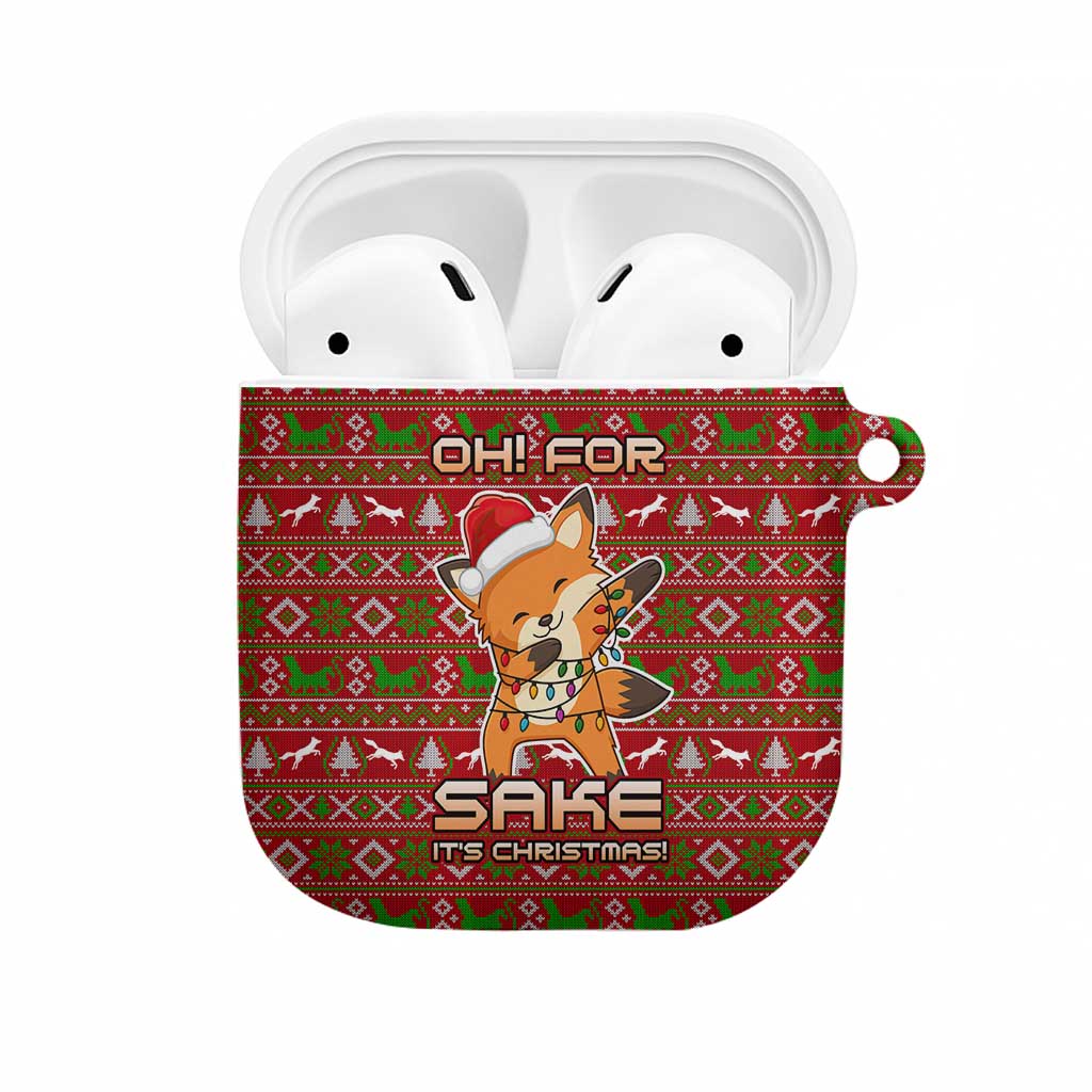 Oh For Fox Sake Christmas AirPods Case Xmas Holiday Patterns - Wonder Print Shop